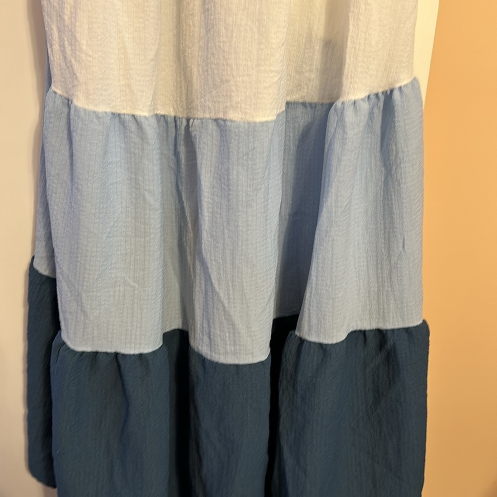Blue Color Block Sundress - Picture 3 of 6